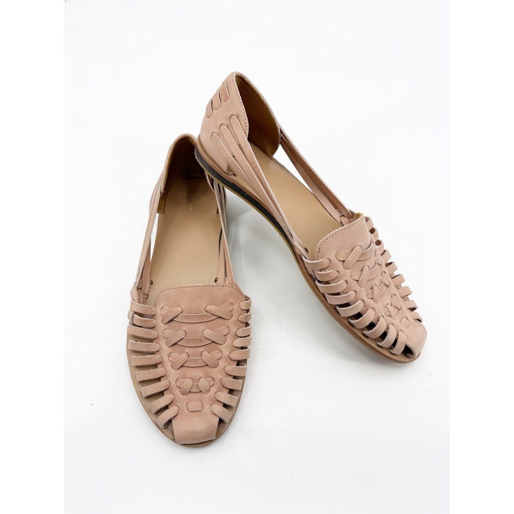 Nisolo Huarache Leather Sandals Blush Pink Woven Flat Shoes Womens 11